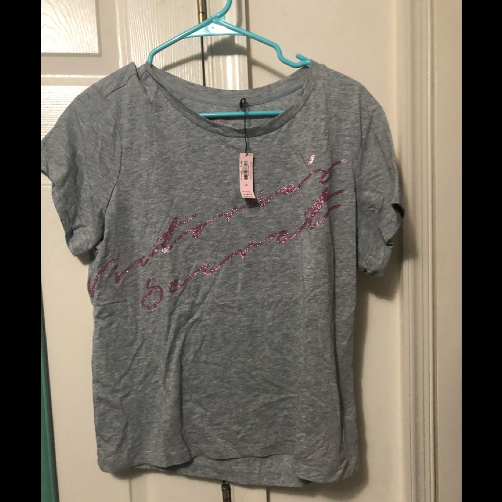 NWT Victorias Secret tee with glitter writing